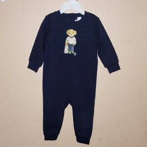 Polo Ralph Lauren Navy Bodysuit with Bear Motif